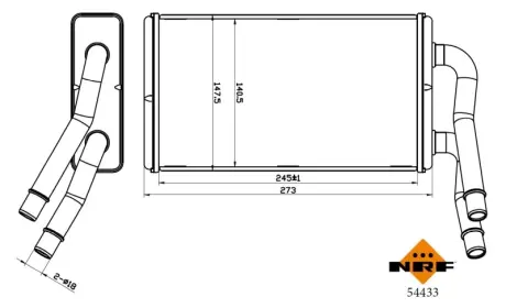 Радіатор пічки Ford Transit 2.2 TDCi 06-14 NRF 54433