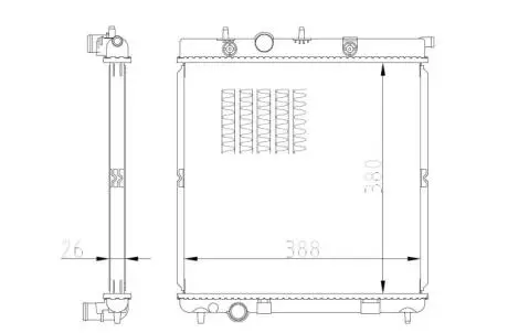 Радіатор двигуна (акпп/мкпп) CITROEN C3 II, DS3, PEUGEOT 207, 207/HATCHBACK, 208 I 1.4-1.6D 02.07-12.19 NRF 550016