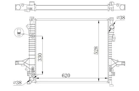Радіатор двигуна (акпп) VOLVO XC90 I 2.4D-4.4 10.02-12.14 NRF 550019