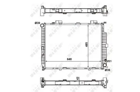 Радіатор двигуна (мкпп) MERCEDES E T-MODEL (S210), E (W210) 2.2D/3.0D 06.95-07.99 NRF 56140