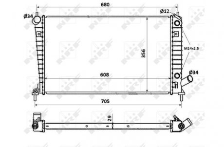Радиатор, охлаждение двигателя NRF 58349
