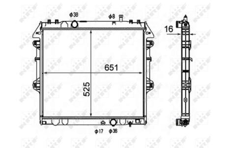 Радіатор охолодження Toyota Hilux 2.5-3.0 D-4D 05-15 (МКПП) NRF 58491