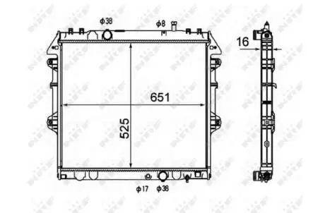 Радіатор охолодження Toyota Hilux 2.5-3.0 D-4D 05-15 (МКПП) NRF 58491