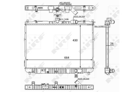 Радіатор двигуна (мкпп) KIA CARENS II 2.0D 07.02-04.06 NRF 59046