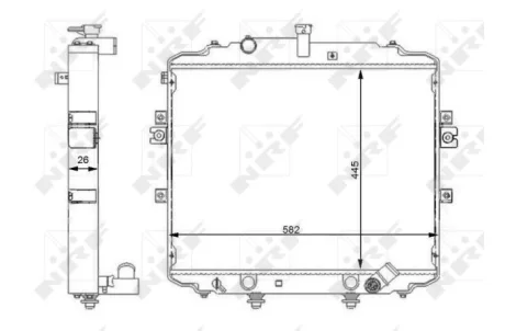 Радіатор двигуна (мкпп) HYUNDAI H-1, H-1 CARGO, H-1 TRAVEL, H100 2.5D 07.01- NRF 59107