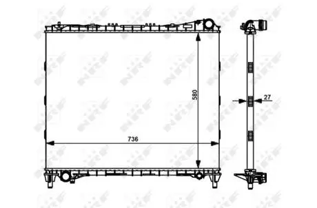 Радіатор двигуна LAND ROVER DEFENDER, DISCOVERY V, RANGE ROVER IV, RANGE ROVER SPORT II 3.0-5.0 08.12- NRF 59174