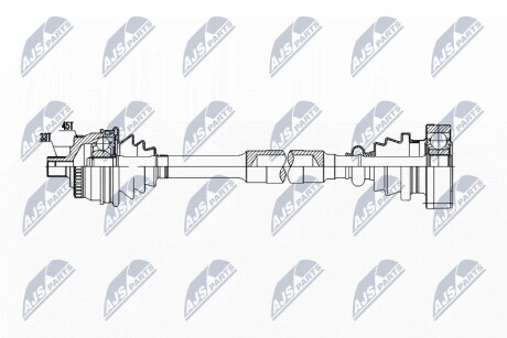 ПІВВІСЬ | AUDI A4 B5 1.8,1.8T 94-, VW PASSAT B5 1.8,1.8T,2.0 96-, SKODA SUPERB I 2.0 02- /ЛІВ,MTM/ NTY NPWAU040