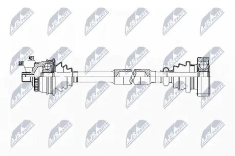 ПІВВІСЬ | AUDI A4 B5 1.8,1.8T 94-, VW PASSAT B5 1.8,1.8T,2.0 96-, SKODA SUPERB I 2.0 02- /ЛІВ,MTM/ NTY NPWAU040
