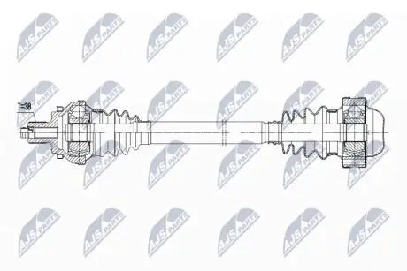 ПІВВІСЬ | AUDI A4 B9/AVANT/ALLROAD 15-, A5/SPORTBACK 16- /ЗАД,L=P,MTM,ATM/ NTY NPWAU044