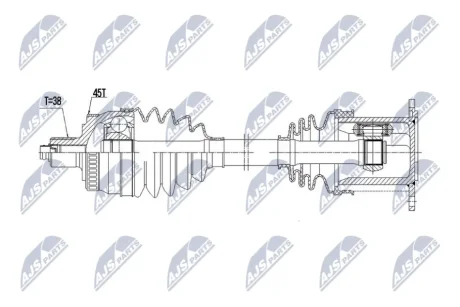 ПОЛУОСЬ NTY NPWAU113