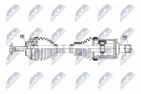 ПІВВІСЬ | BMW XDRIVE 1 M135I/M140I, 118D/120D 11-, 2 M235I 14-, 3 320D/328I/335I/340I 11-, 4 420I/428I/435I/440I/420D 13- /ЛІВ, ПЕРЕД/ NTY NPWBM026