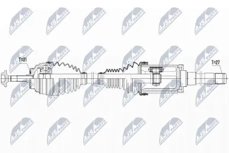 ПІВВІСЬ | BMW XDRIVE 1 M135I/M140I, 118D/120D 11-, 2 M235I 14-, 3 320D/328I/335I/340I 11-, 4 420I/428I/435I/440I/420D/430D/435D 13- /ПРАВ, ПЕРЕД/ NTY NPWBM027