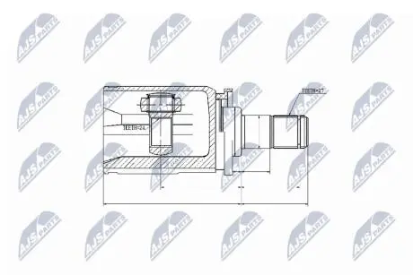 ШАРНІР РІВНИХ КУТОВИХ ШВИДКОСТЕЙ | BMW XDRIVE 5 F10, F11 09-, 6 F06, F12, F13 09-, 7 07- /ПЕРЕД, ЛІВ/ NTY NPWBM032
