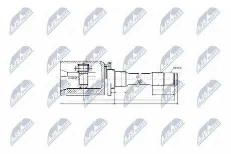 ШАРНІР РІВНИХ КУТОВИХ ШВИДКОСТЕЙ | BMW XDRIVE 5 F10, F11 09-, 6 F06, F12, F13 09-, 7 07- /ПЕРЕД, ПРАВ/ NTY NPWBM033