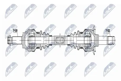ПІВВІСЬ | BMW 5GT 09-, 6 10-, 7 08- /ЗАД, ПРАВ, ATM/ NTY NPWBM041