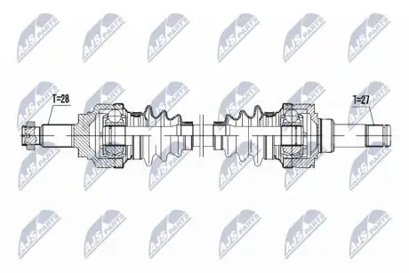 ПІВВІСЬ | BMW 116D,118D,120D 10- ATM, 318D/XD,320D/XD MTM/ATM 11- /ЗАД,ПРАВ/ NTY NPWBM048