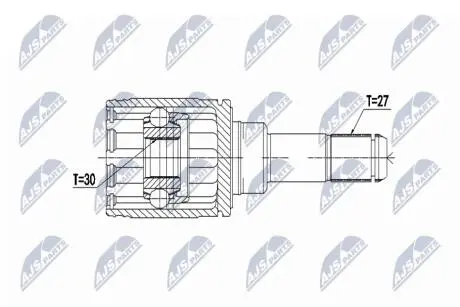 ШАРНІР РІВНИХ КУТОВИХ ШВИДКОСТЕЙ | BMW 3/3GT F3 316D/318D/320D 11-, 4 F3 418D/420D 13-, 1/2 F2 116D/118D/120D 11- /ЗАД/Л/П/ NTY NPWBM066