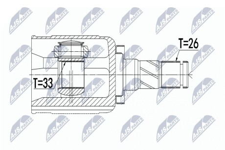 ШАРНІР РІВНИХ КУТОВИХ ШВИДКОСТЕЙ | MINI F55/F56/F57 COOPER, COOPER D, ONE 13- /ATM,ЛІВ/ NTY NPWBM086 (фото 1)