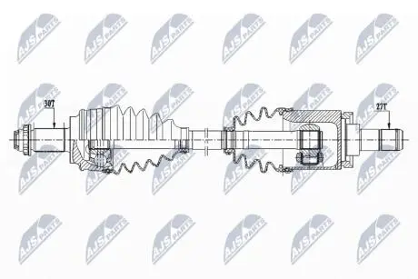 ПІВВІСЬ | BMW X3 E83 04-08 /ПЕРЕД,ЛІВ/ NTY NPWBM151