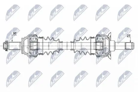 ПІВВІСЬ | BMW 5 F10/F11 518D/520D/525D/530D/520I/528I/ACTIVEHYBRID 10-16 /ЗАД,ПРАВ/ NTY NPWBM153