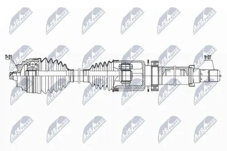 ПІВВІСЬ | BMW SDRIVE X1 16D 14-, 2 ACTIVE TOURER/GRAN TOURER 214D,216D 13- /ПРАВ/ NTY NPWBM167