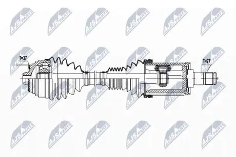 Полуось bmw 5 f90/g30/g31 xdrive 520d,520d mild hybrid, 530d,530e 31608664675 NTY NPWBM177