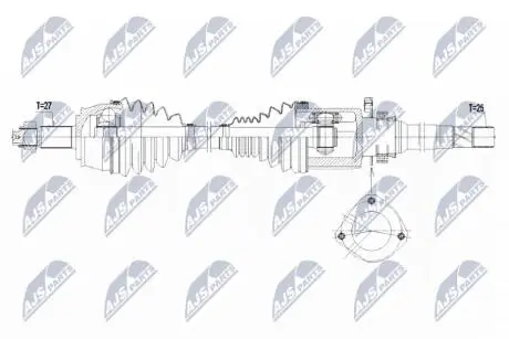 ПІВВІСЬ | JEEP COMPASS 1.4T 17- /ПЕРЕД,ПРАВ,ATM/ NTY NPWCH040