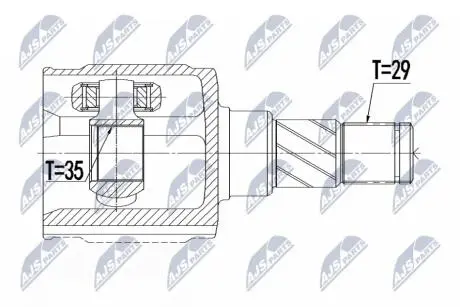 Внутренний шрус tesla model s 60 p90d,100771901b NTY NPWCH079