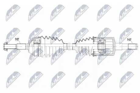 ПІВВІСЬ | JEEP CHEROKEE 2.4,3.7,2.5CRD,2.8CRD 4WD 01-08 /ПЕРЕД,ЛІВ/ NTY NPWCH096