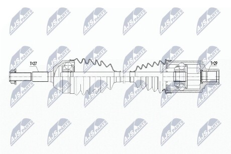 ПІВВІСЬ | JEEP CHEROKEE 2.4,3.7,2.5CRD,2.8CRD 4WD 01-08 /ПЕРЕД,ПРАВ/ NTY NPWCH098