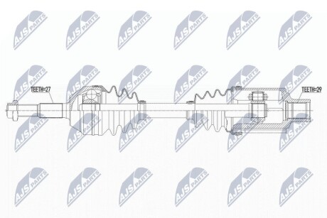 ПІВВІСЬ | JEEP CHEROKEE 3.7 4WD 01-08 /ПЕРЕД,ЛІВ,ATM/ NTY NPWCH102 (фото 1)