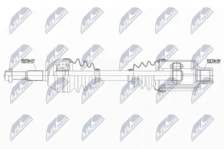 ПІВВІСЬ | JEEP CHEROKEE 3.7 4WD 01-08 /ПЕРЕД,ЛІВ,ATM/ NTY NPWCH102