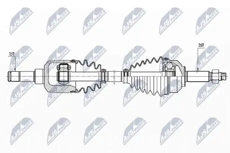 ПІВВІСЬ | CHRYSLER PACIFICA 3.5 2WD/AWD 03-, 3.8 2WD/AWD 04- /ПЕРЕД,ПРАВ/ NTY NPWCH106