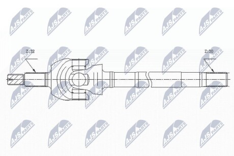 ПІВВІСЬ | JEEP WRANGLER 07-18 /ПЕРЕД,ПРАВ,DANA 44/ NTY NPWCH122