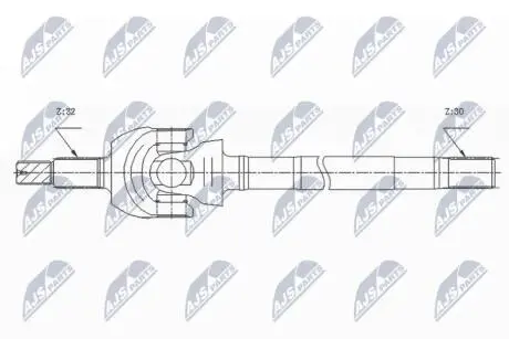 ПІВВІСЬ | JEEP WRANGLER 07-18 /ПЕРЕД,ПРАВ,DANA 44/ NTY NPWCH122