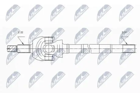 ПІВВІСЬ | JEEP WRANGLER 07-18 /ПЕРЕД,ЛІВ,DANA 44/ NTY NPWCH124