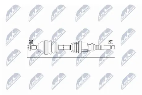 ПІВВІСЬ | CITROEN BERLINGO 1.1,1.4 96-, XSARA 1.4,1.6 97-05, PEUGEOT PARTNER 1.1,1.4 96- /ПРАВ/ NTY NPWCT019