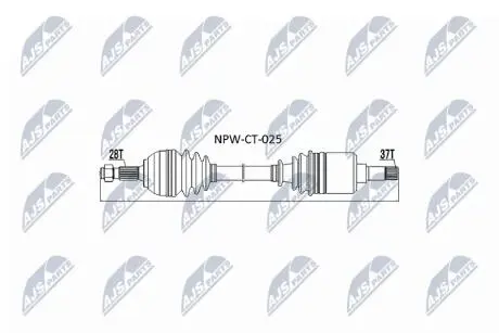 ПІВВІСЬ | CITROEN JUMPY 2.0HDI 06-, PEUGEOT EXPERT 2.0HDI 06-, FIAT SCUDO 2.0D 07- /ЛІВ/ NTY NPWCT025