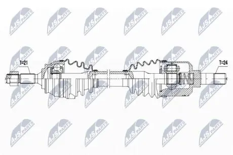 ПІВВІСЬ | CITROEN C-ELYSEE 1.6HDI 92KM 12-, PEUGEOT 301 1.6HDI 92KM 12- /ЛІВ/ NTY NPWCT055