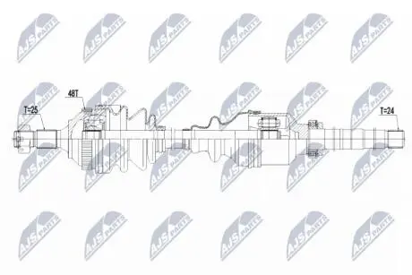 ПІВВІСЬ | CITROEN BERLINGO 1.6, 1.6HDI,2.0HDI 00-, XSARA 2.0,2.0HDI 99-, PEUGEOT PARTNER 1.6,1.6HDI,2.0HDI 99- /ПРАВ/ NTY NPWCT059