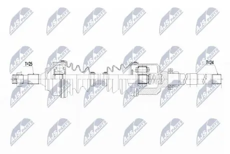 ПІВВІСЬ | CITROEN C5 1.8,2.0,2.0HDI 01-04, C5 II 1.6HDI,1.8,2.0 04-08, PEUGEOT 207 1.6HDI 06- /ПРАВ/ NTY NPWCT063