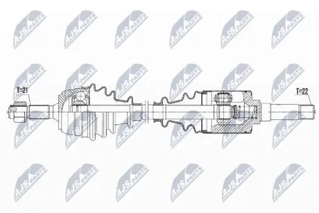 ПІВВІСЬ | CITROEN SAXO 1.0,1.1,1.4 99-03, PEUGEOT 106 II 1.0,1.1,1.4,1.5D 99-04 /ПРАВ, 4 БОЛТА/ NTY NPWCT067