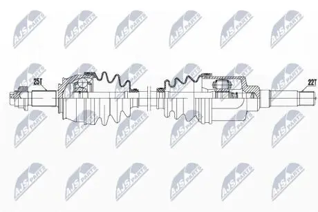 ПІВВІСЬ | CITROEN NEMO 1.4HDI 09-, PEUGEOT BIPPER 1.4HDI 08- /ПРАВ/ NTY NPWCT071