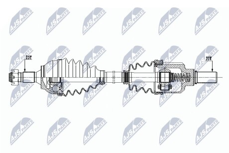 ПІВВІСЬ | CITROEN C4 II 1.6HDI,2.0HDI,1.6THP 09-, DS4 1.6HDI,2.0HDI,1.6THP 11-, PEUGEOT 308,3008,5008 1.6HDI,2.0HDI,1.6THP 09- /ЛІВ,ATM/ NTY NPWCT077