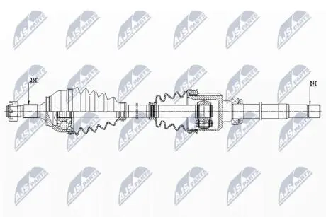 ПІВВІСЬ | CITROEN C3 II/III/C3 PICASSO 1.0VTI,1.2THP,1.4VTI,1,6VTI,1.6HDI 09-, PEUGEOT 207/208/2008 1.2VTI,1.4VTI,1.6VTI,1,4HDI,1.5HDI,1.6HDI 06- /ПРАВ/ NTY NPWCT079