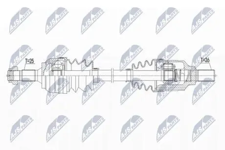 ПІВВІСЬ | CITROEN C3 II 1.6VTI 09-, DS3 1.6 VTI 10-, PEUGEOT 208 1.2VTI, 1.6- /ЛІВ/ NTY NPWCT087