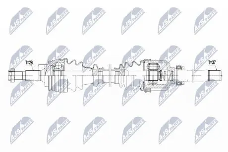 ПІВВІСЬ | CITROEN C4 PICASSO/GRAND PICASSO 1.6HDI 13- /ПРАВ,ATM/ NTY NPWCT097
