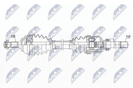 ПІВВІСЬ | CITROEN C3 II AIRCROSS 1.2T,1.5HDI 17-, OPEL CROSSLAND X 1.2T,1.5TD 18- /ПРАВ, ATM AT6/ NTY NPWCT107