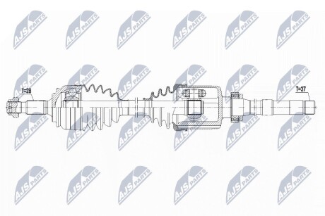 ПІВВІСЬ | CITROEN JUMPY 2.0HDI 120KM/150KM 16-, SPACETOURER 2.0HDI 150KM 16-, PEUGEOT EXPERT 2.0HDI 120KM/150KM 16-, TRAVELLER 150KM 16- /ПРАВ,MTM/ NTY NPWCT121