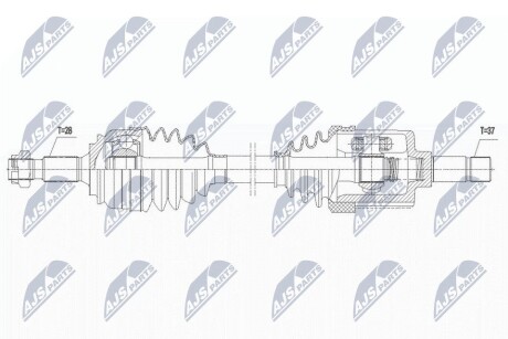 ПІВВІСЬ | CITROEN JUMPY 2.0HDI 122KM/150KM 16-, SPACETOURER 2.0HDI 150KM 16-, PEUGEOT EXPERT 2.0HDI 122KM/150KM 16-, TRAVELLER 2.0HDI 150KM 160 /ЛІВ,MTM/ NTY NPWCT131 (фото 1)